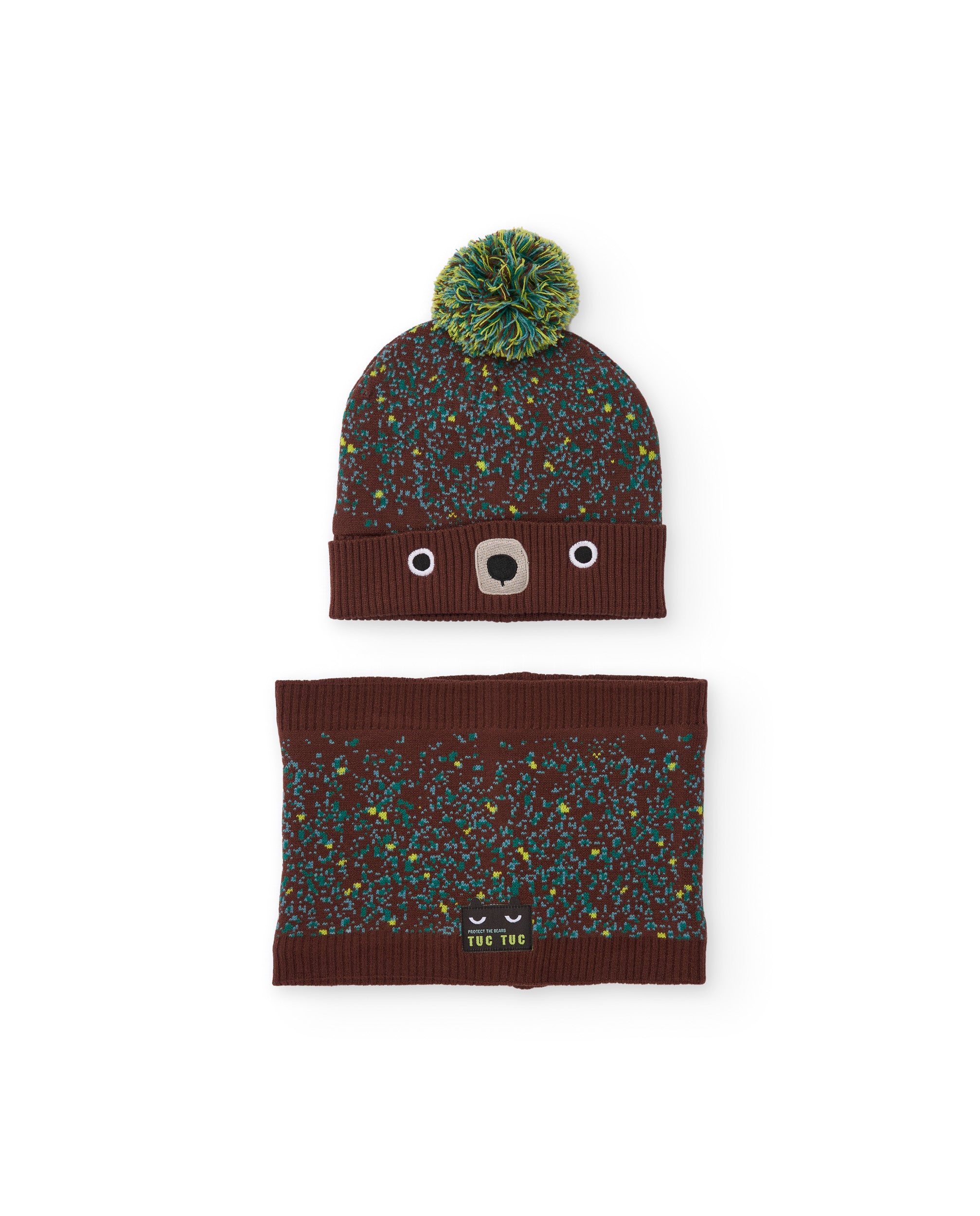 TucTuc Accessori set berretto scaldacollo bimbo marrone