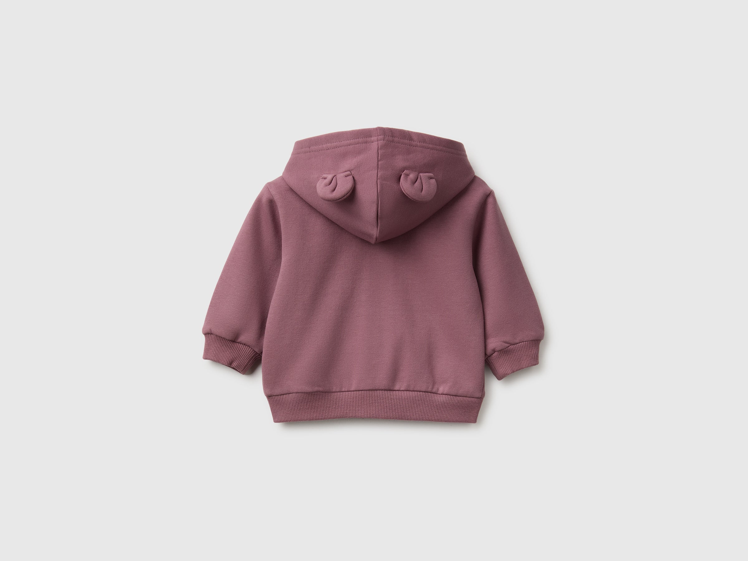 United Colors of Benetton Felpa zip cappuccio orecchie cotone bio