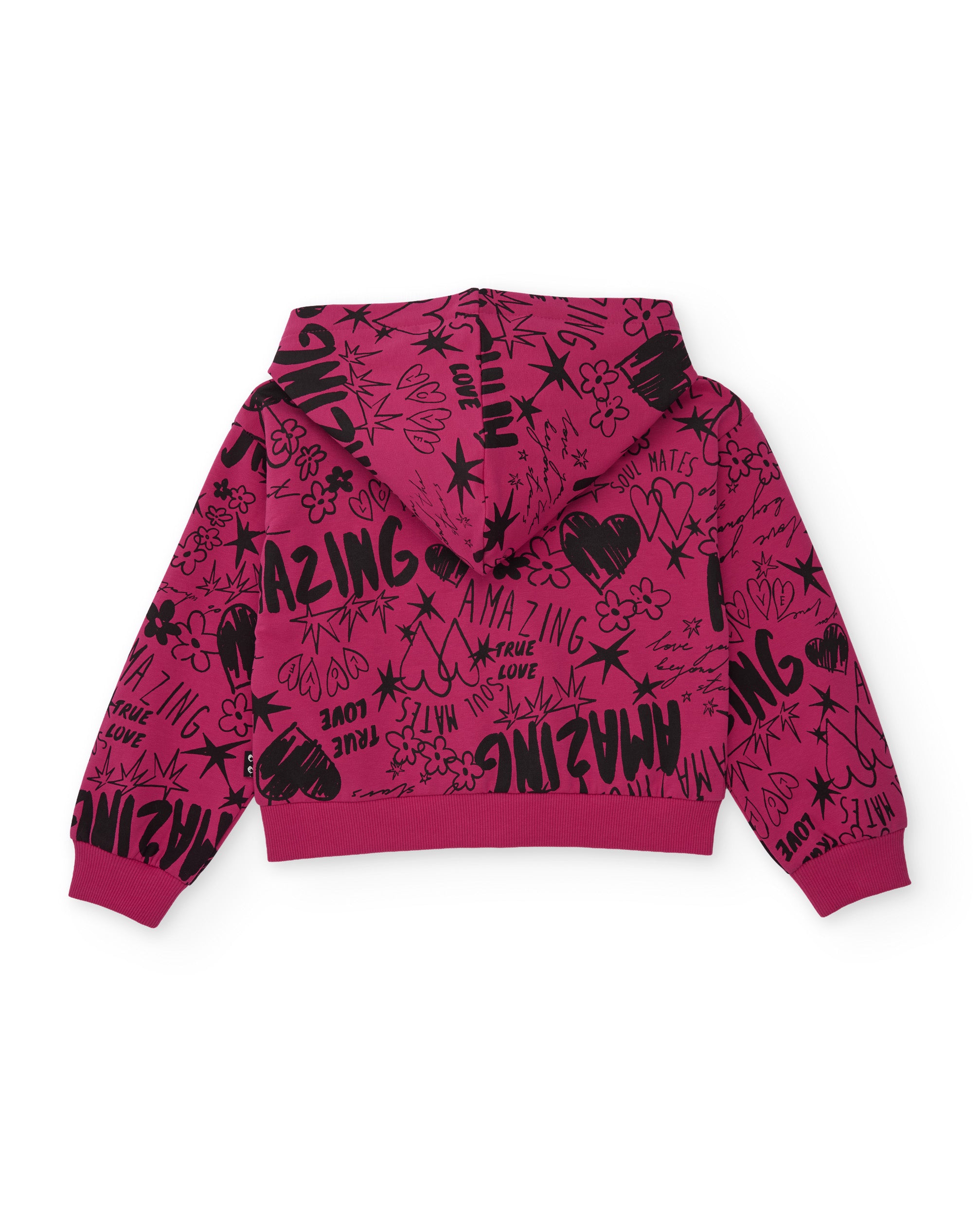 TucTuc Felpe Felpa Bambina Fucsia Cappuccio Zip
