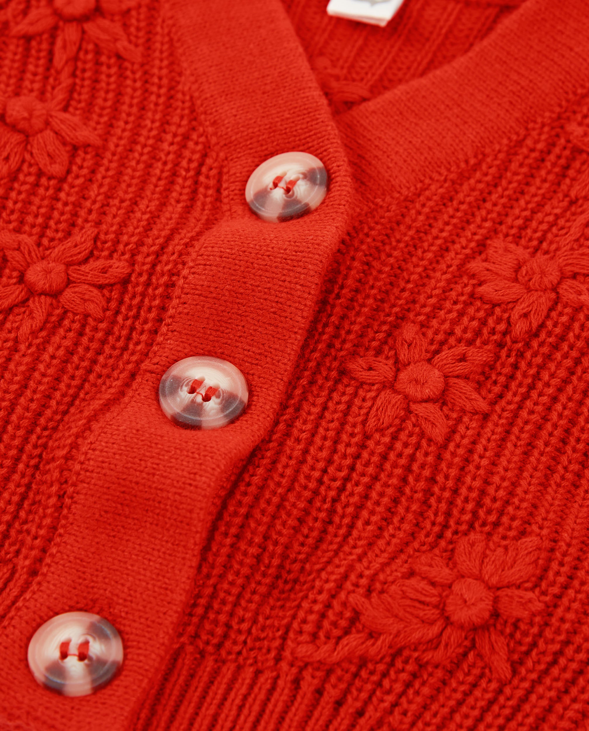 TucTuc Maglioni cardigan bambina rosso fiori rilievo