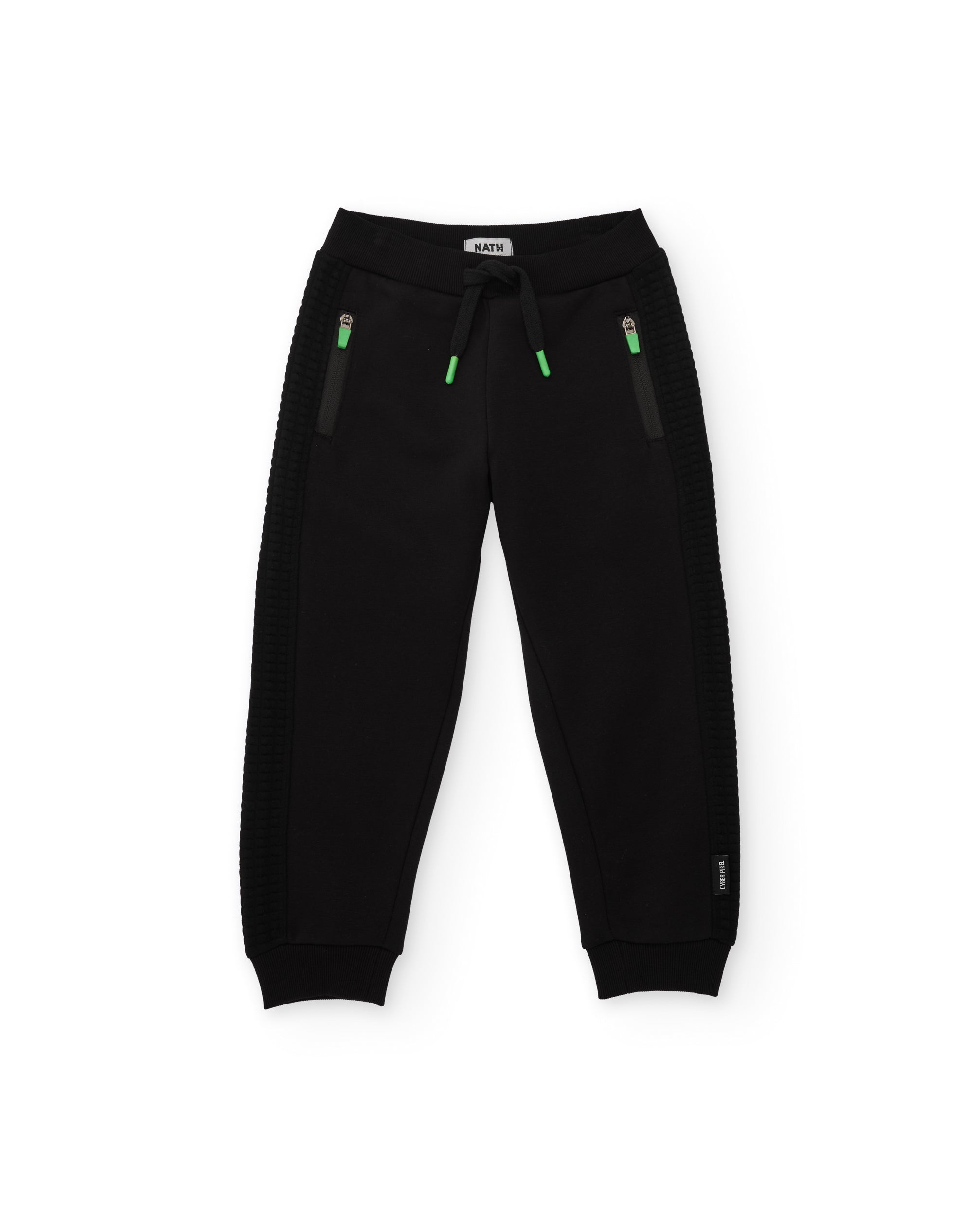 TucTuc Pantaloni bambino felpa neri ricami cerniere