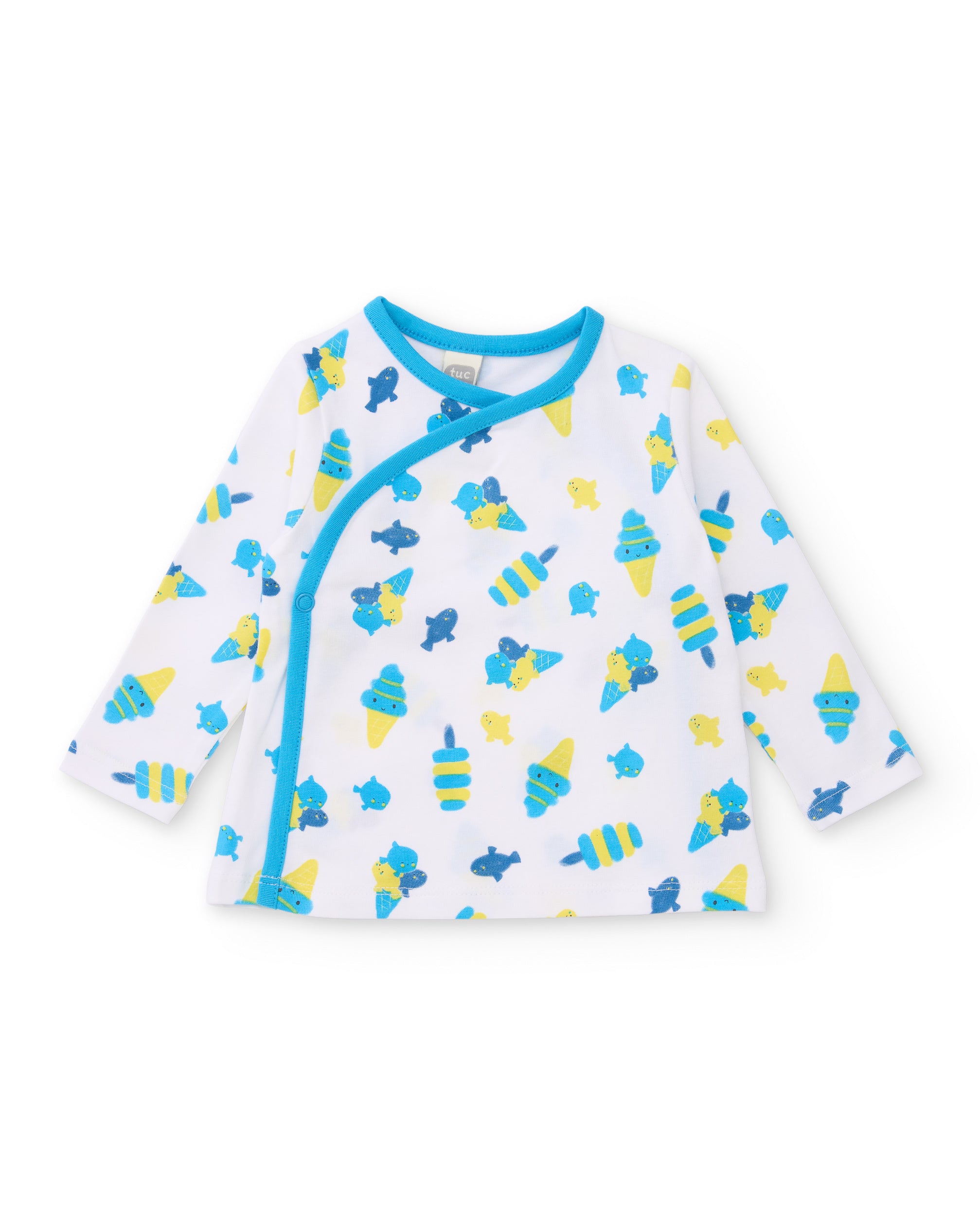 TucTuc Completi completo neonato bianco pesciolini blu