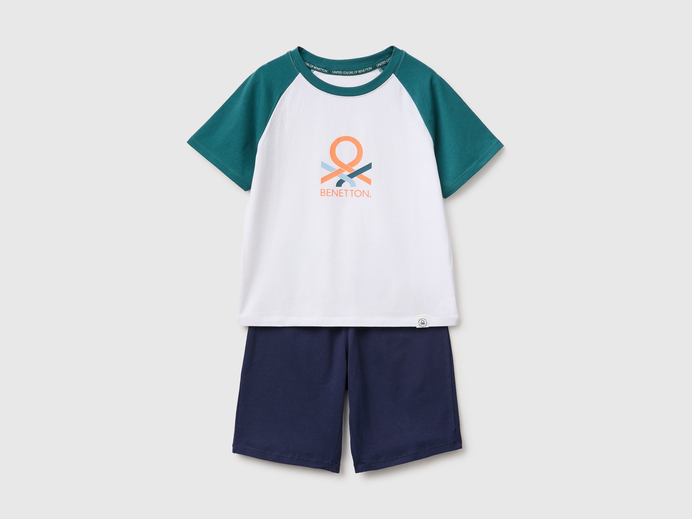 United Colors of Benetton Pigiama corto cotone logo 3-4 anni