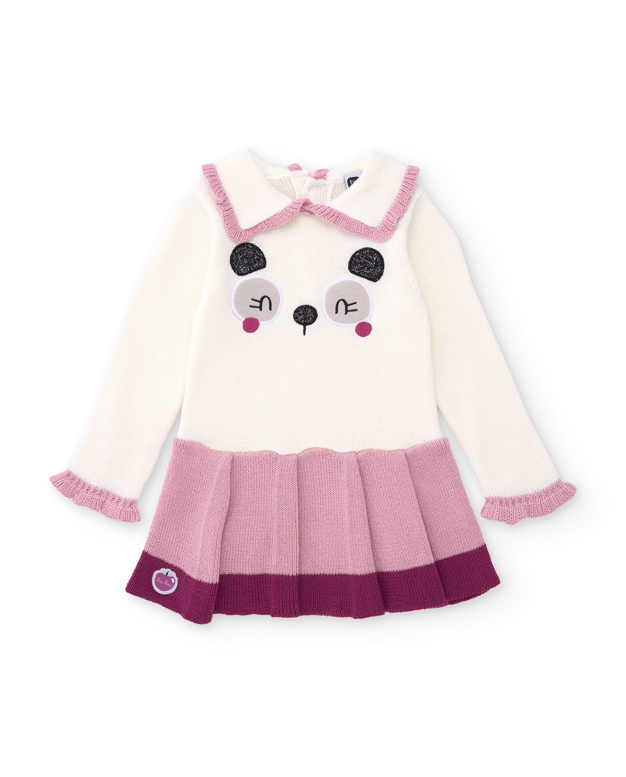 TucTuc Vestiti vestito bambina crudo panda maniche lunghe