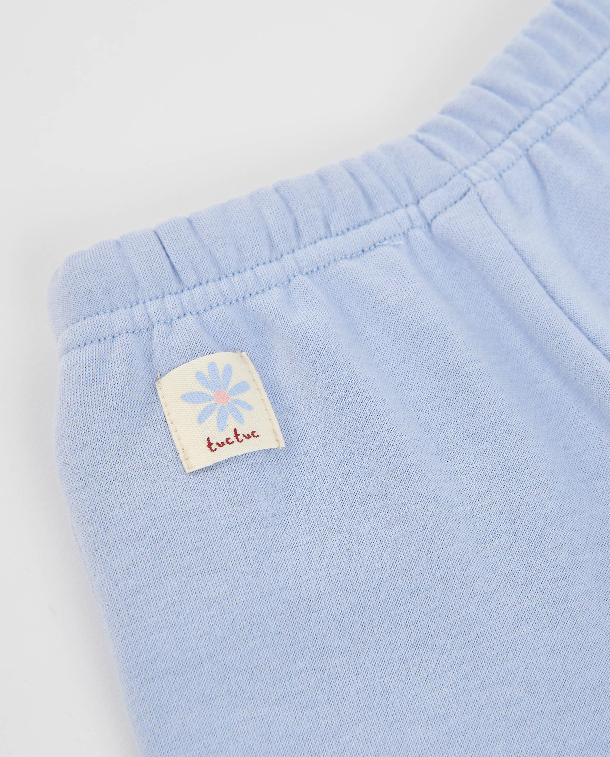 TucTuc Pantaloni felpa bambina azzurro cotone tasche
