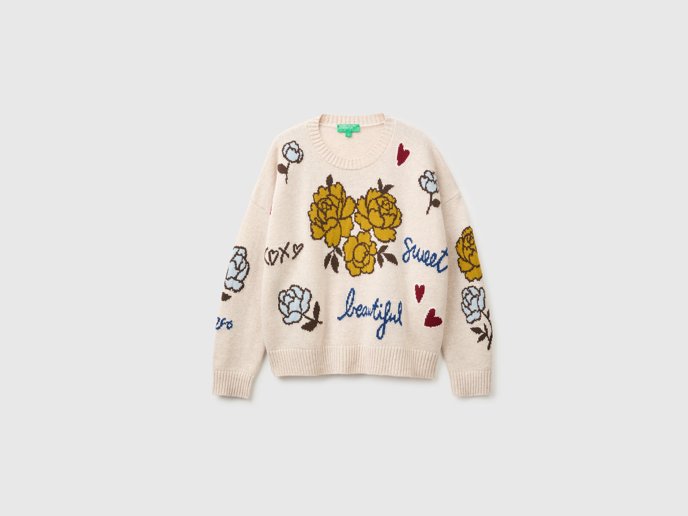 United Colors of Benetton Sweaters Maglione lana fiori S