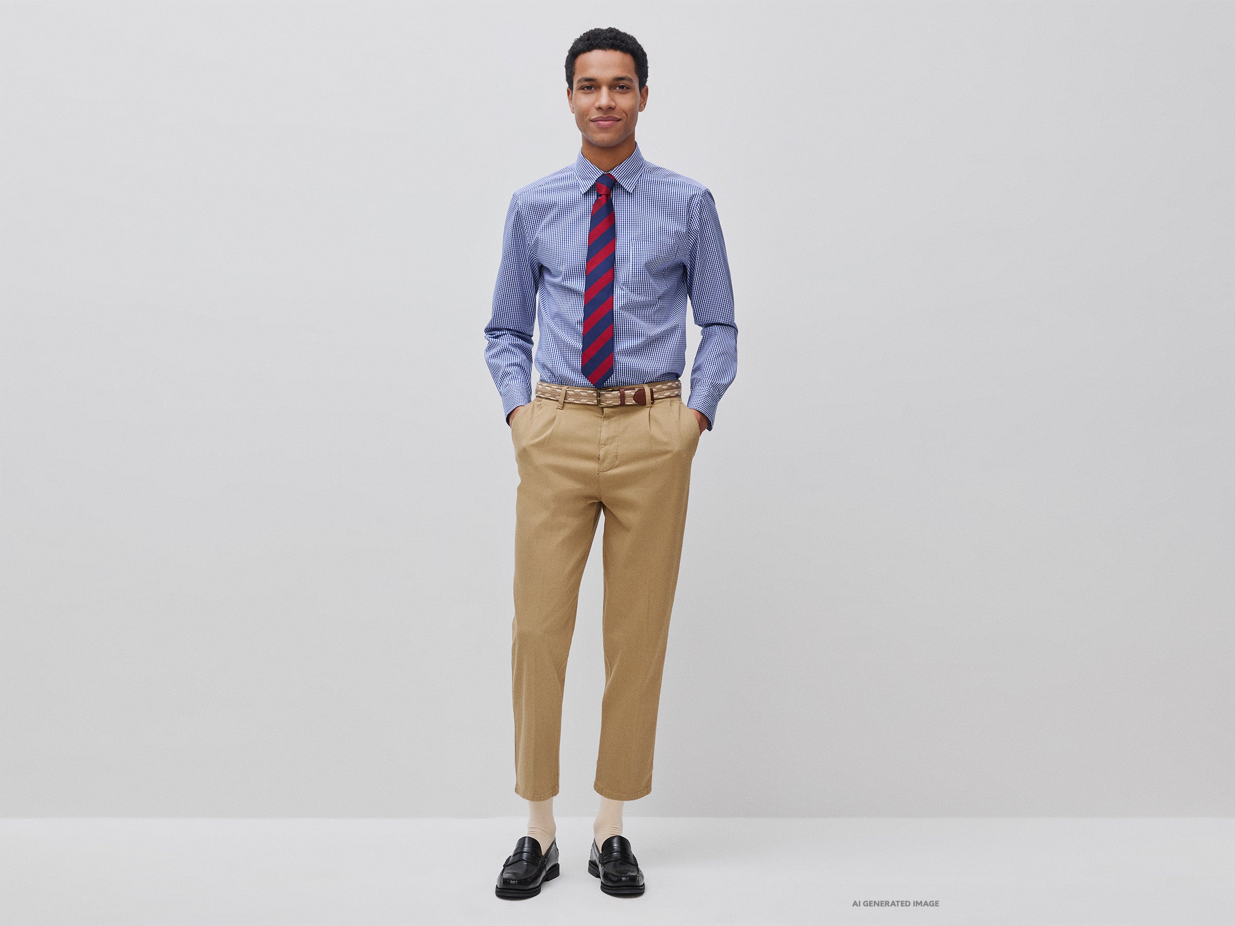 Benetton Chino Pantaloni Uomo Cotone Stretch Caviglia