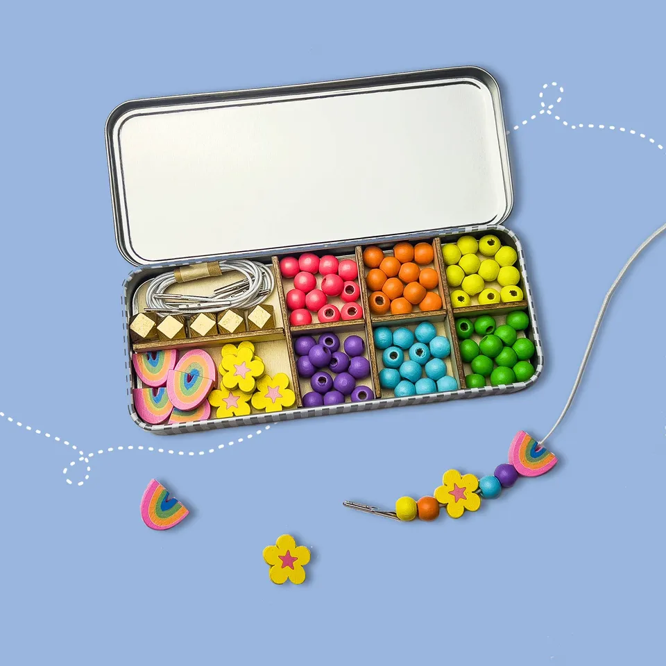 Cotton Twist Rainbow kit braccialetti legno dai 3 anni