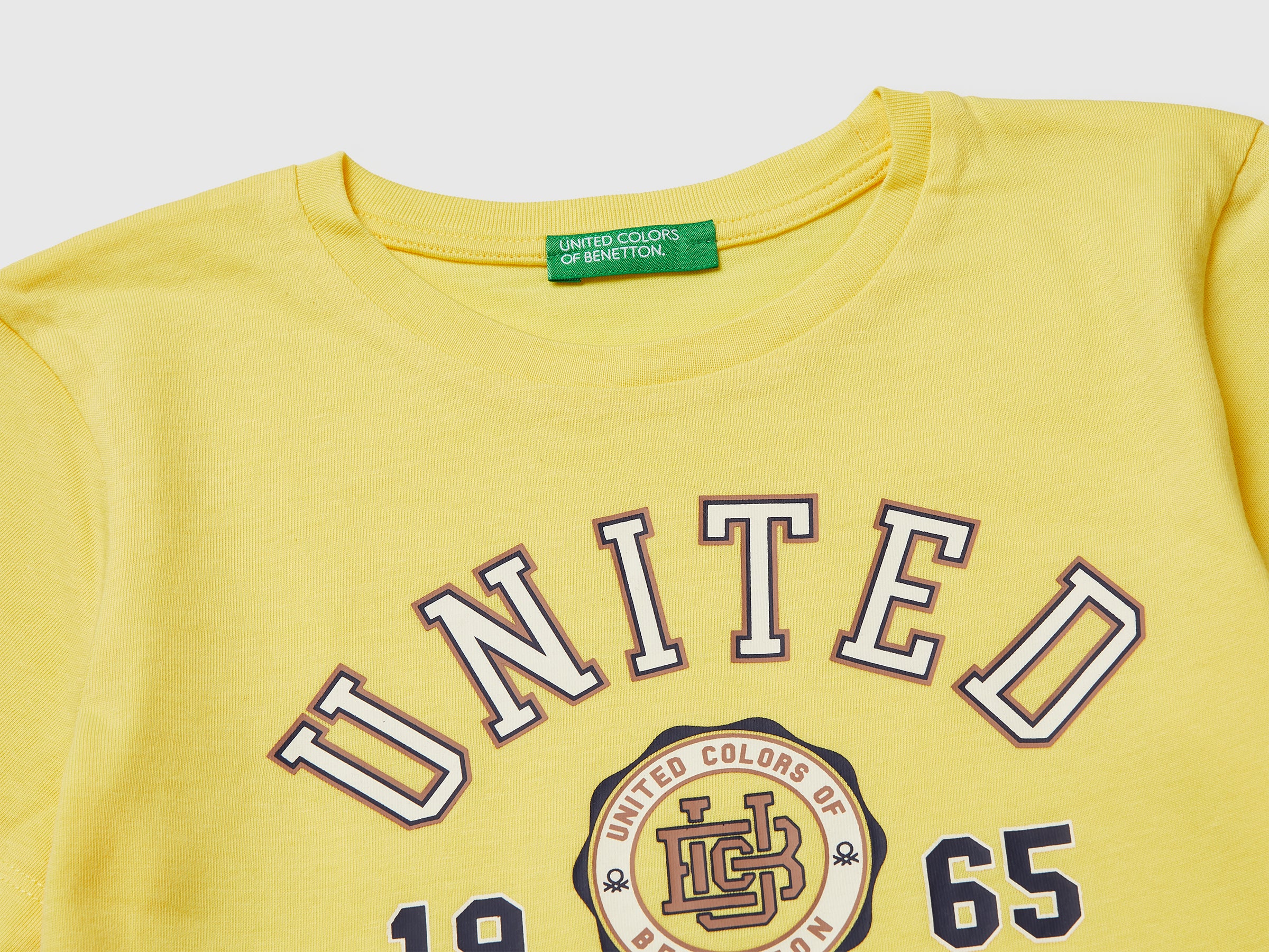 United Colors of Benetton 3I1XG10LK T-Shirt Logo Cotone Biologico Neonato