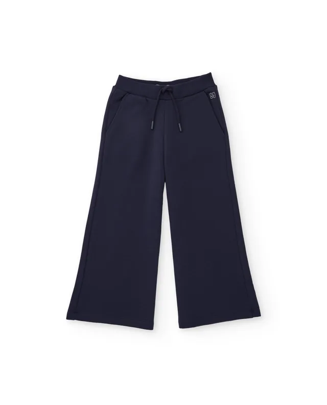 TucTuc Pantaloni felpa bambina gamba dritta blu navy