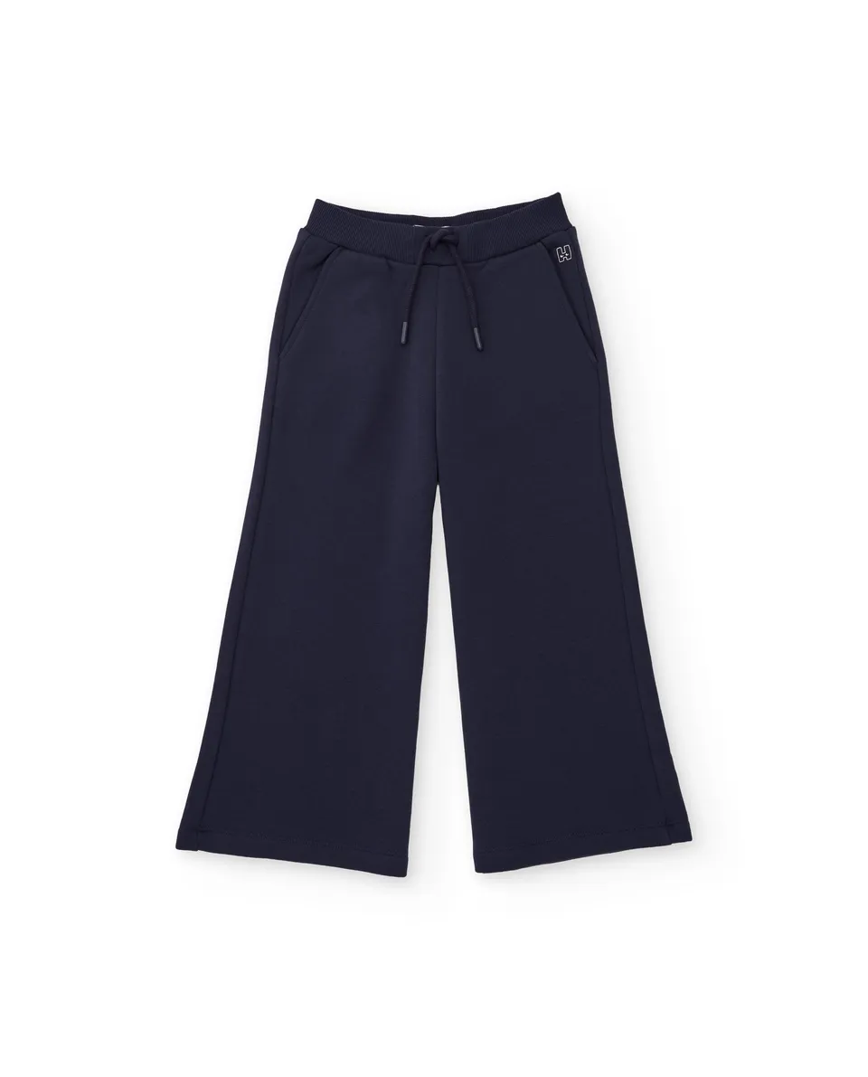 TucTuc Pantaloni felpa bambina gamba dritta blu navy