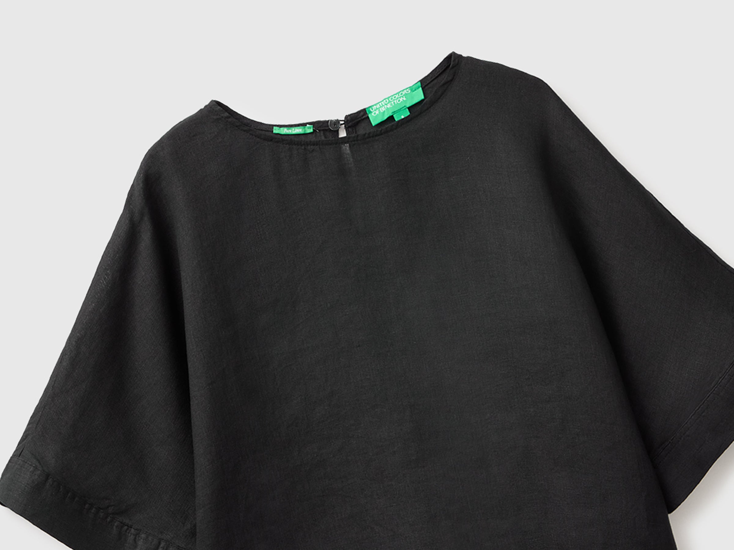 United Colors of Benetton Camicia lino scollo girocollo blusa XS