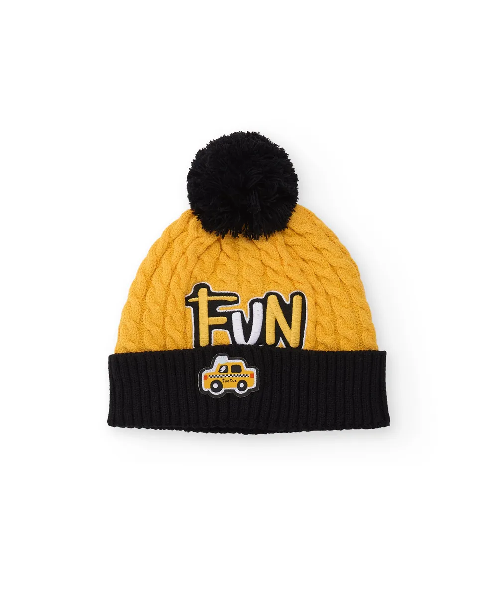 TucTuc Accessori berretto bimbo giallo maglia pompon