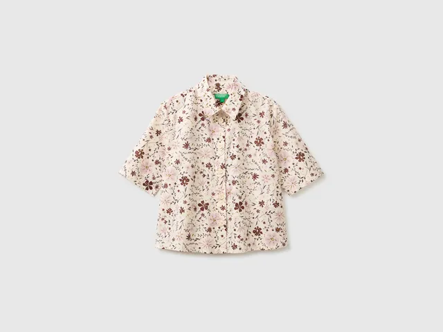 United Colors of Benetton Camicia fantasia maniche corte cotone taglia M