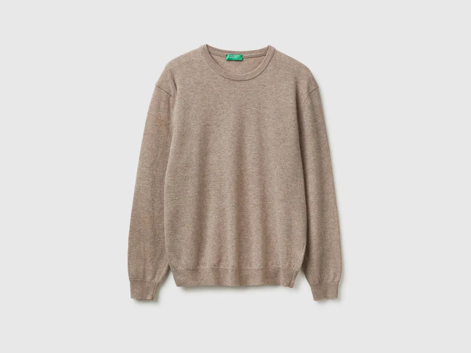 United Colors of Benetton Sweaters Maglione lana merino grigio
