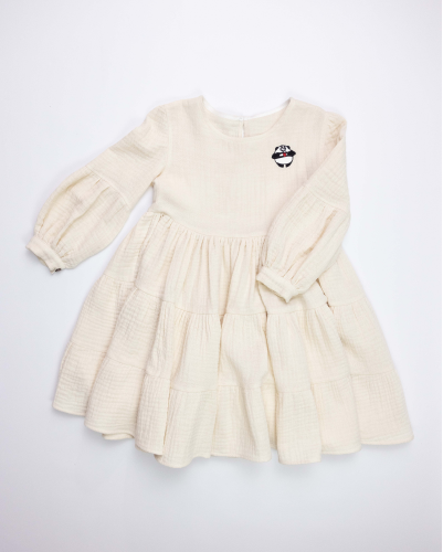 Pamboo Muslin Dress abito bambina mussola manica lunga cotone