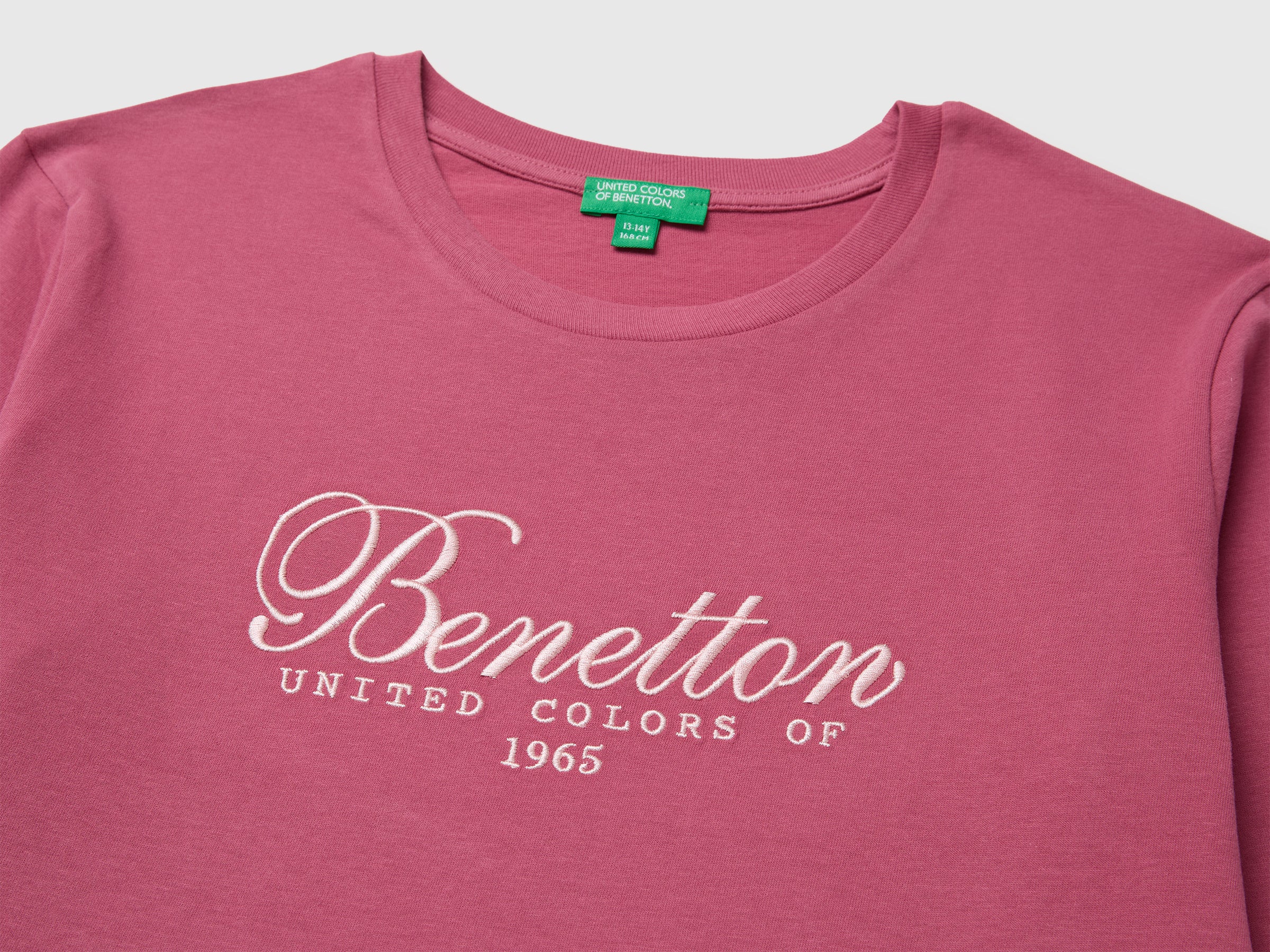 United Colors of Benetton T-Shirt Ricamo Maglietta Cotone Bio S
