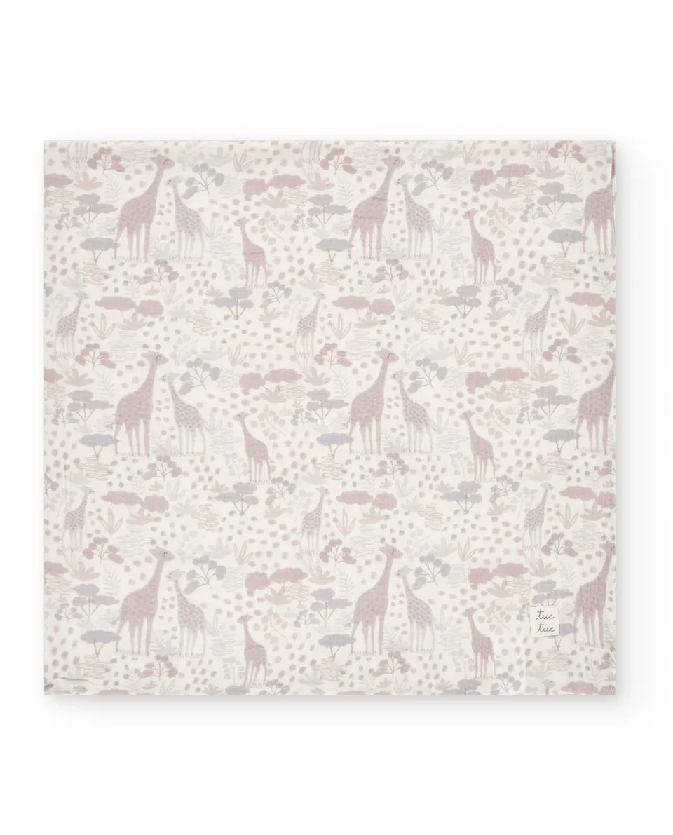 TucTuc Puericultura giraffe mussola neonato beige cotone 120x120