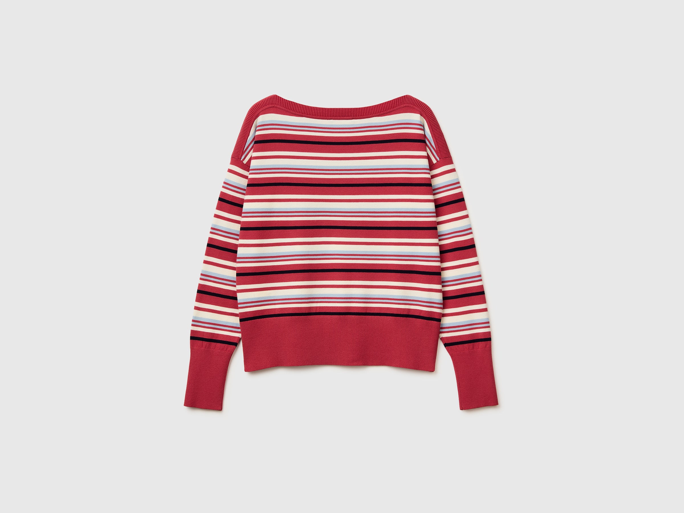 United Colors of Benetton Maglione scollo barca a righe