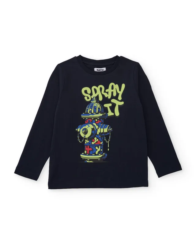 TucTuc Magliette Maglietta Bambino Blu Navy 4A Cotone