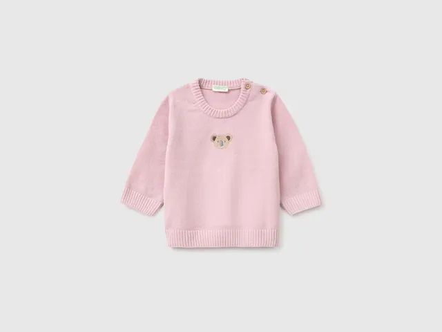 United Colors of Benetton Chenille sweater maglione ciniglia ricamo taglia 68