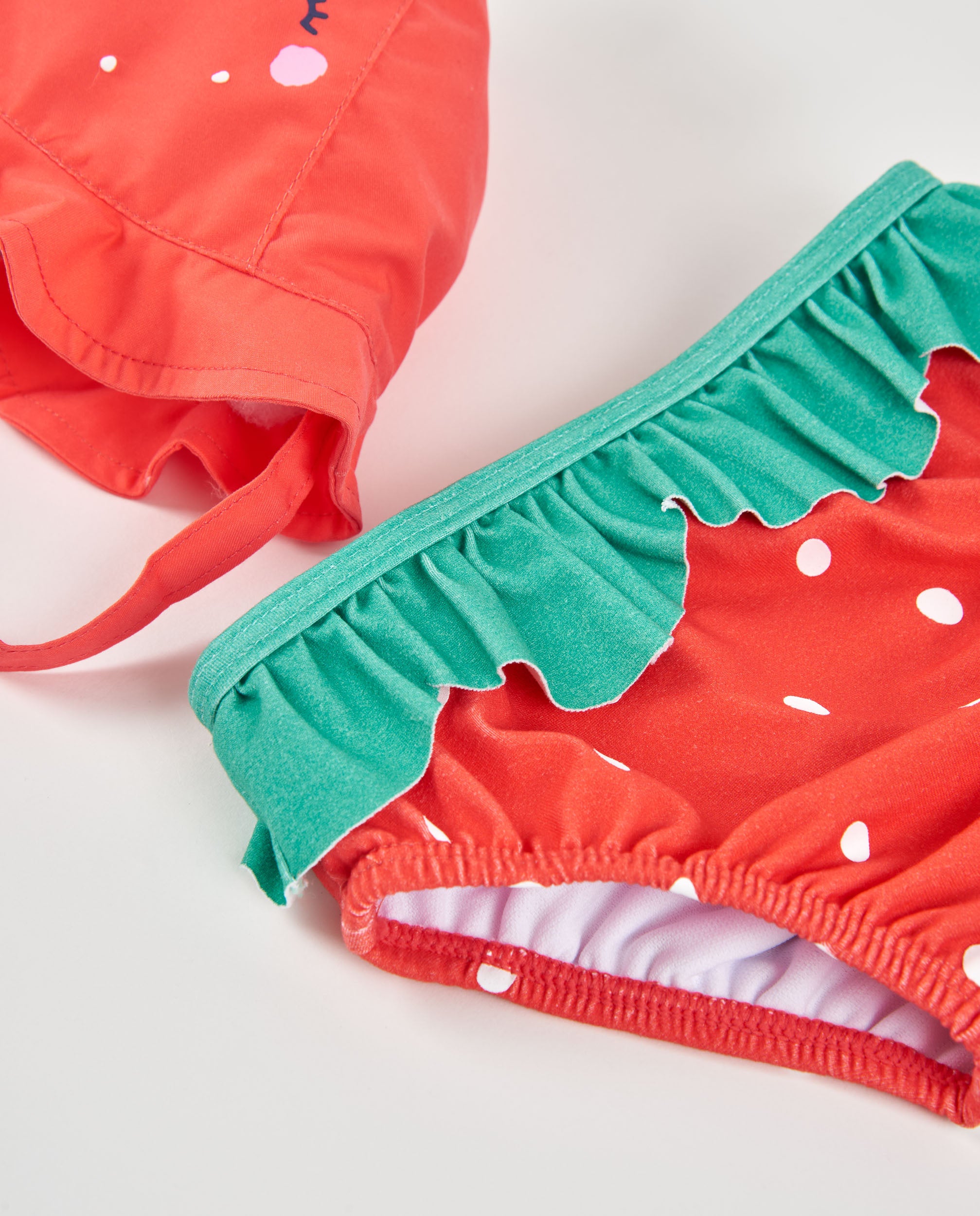 TucTuc Costumi Da Bagno Completino Neonata Rosso 1-3 Mesi UPF 50+