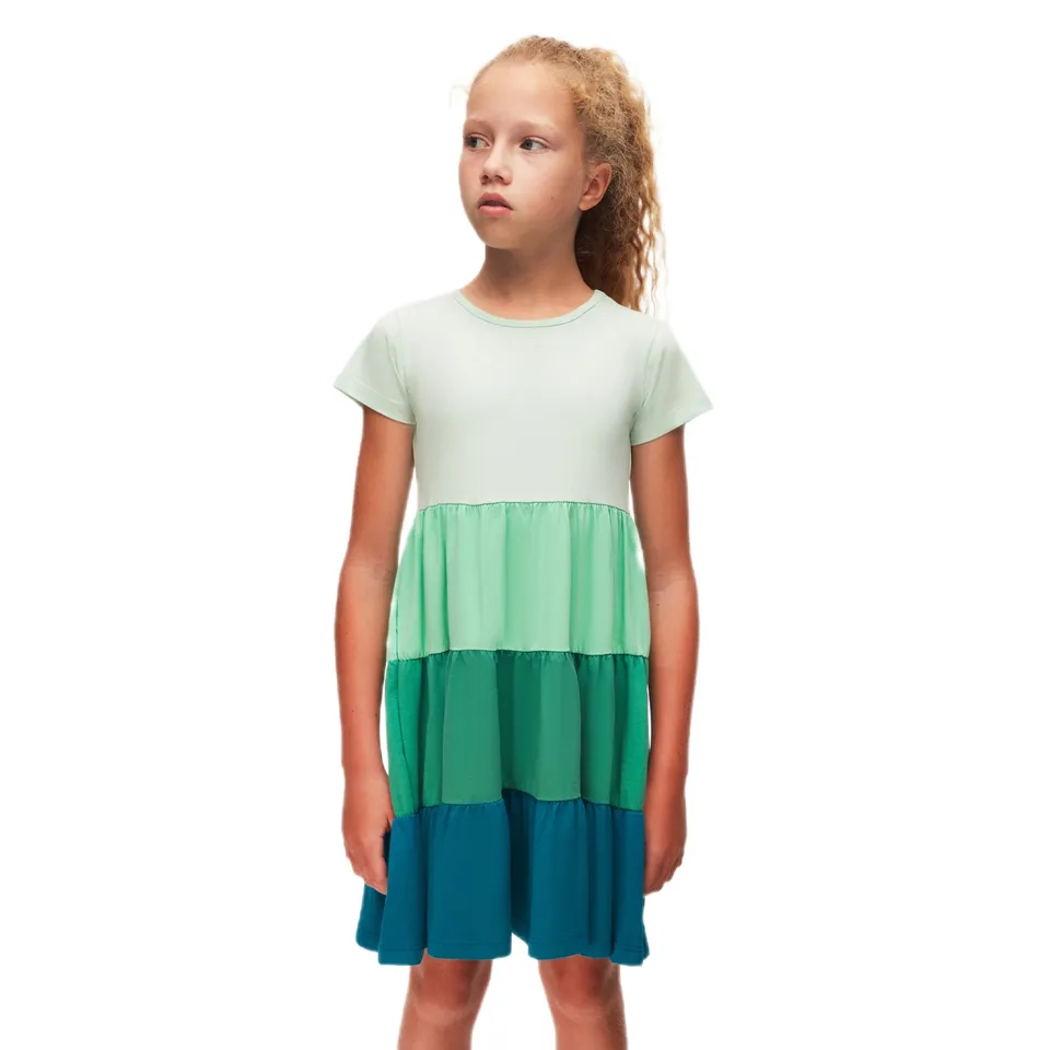 Lovetti Abito Verde Tricolore Cotone 1-8 Anni