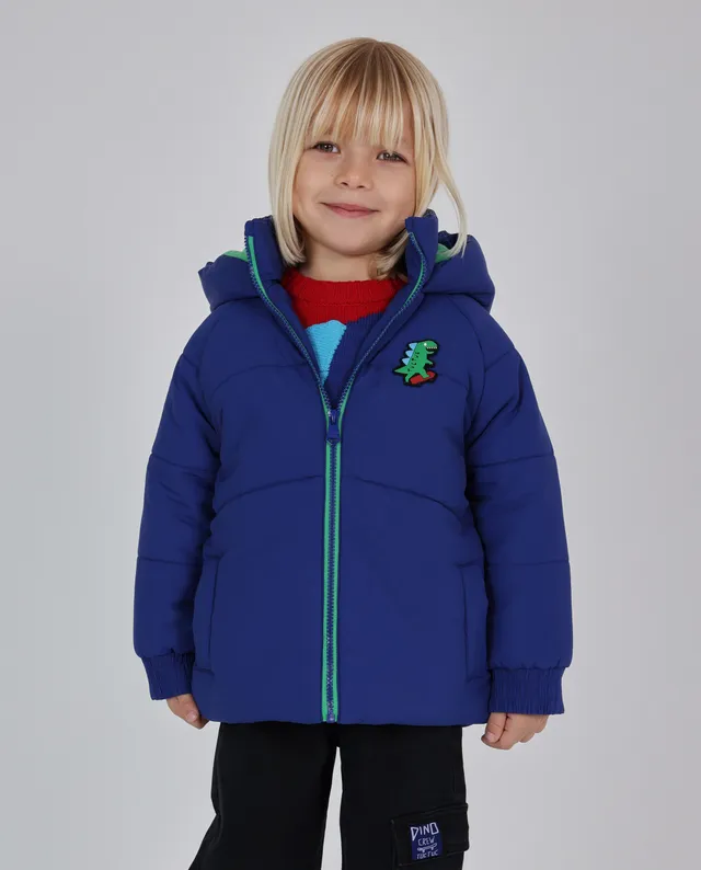 TucTuc Cappotto imbottito bambino blu con dinosauro