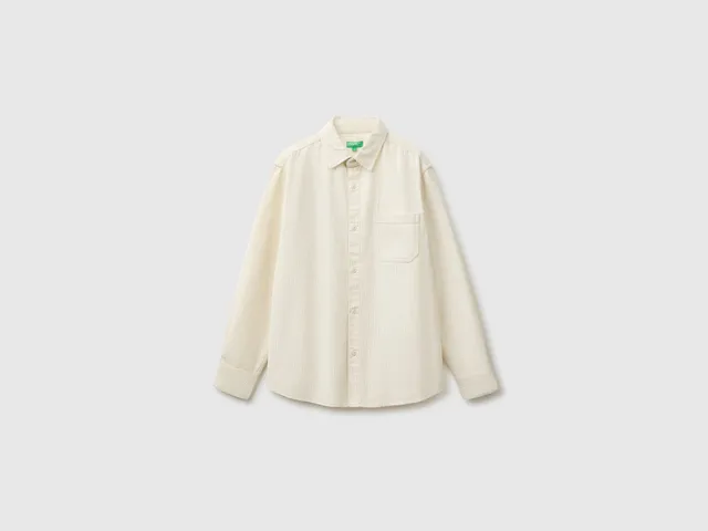 United Colors of Benetton Camicia Velluto Cotone Taglia L
