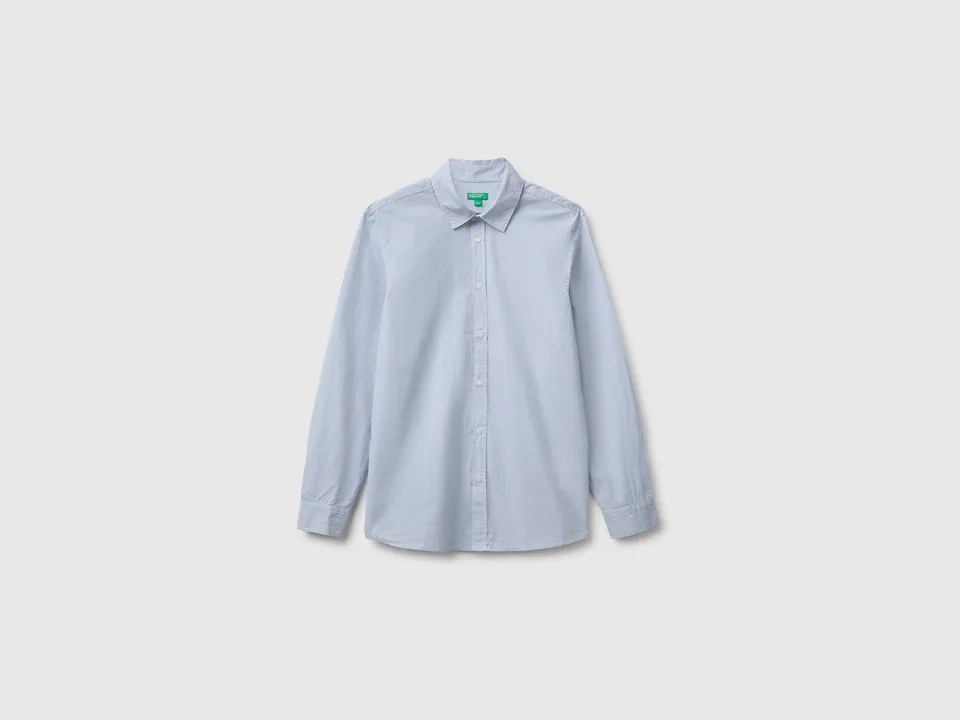 Benetton Camicia a Righe 100% Cotone Taglia L Maniche Lunghe