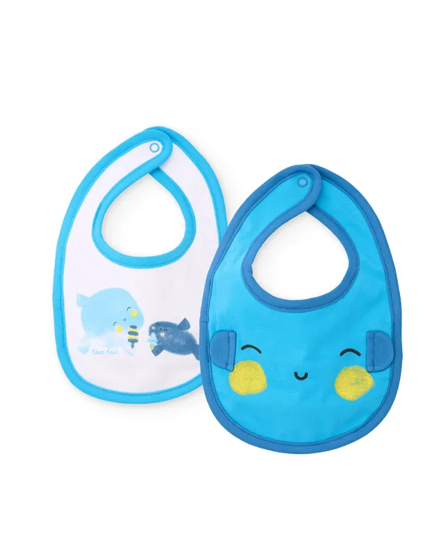 TucTuc Accessori Pack 2 bavaglini neonato blu cotone
