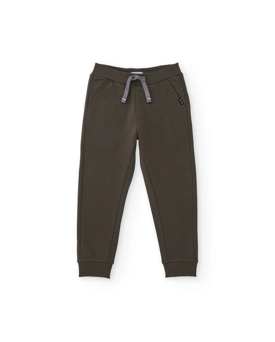 TucTuc Pantaloni Tuta Bambino Marrone Felpa Coulisse