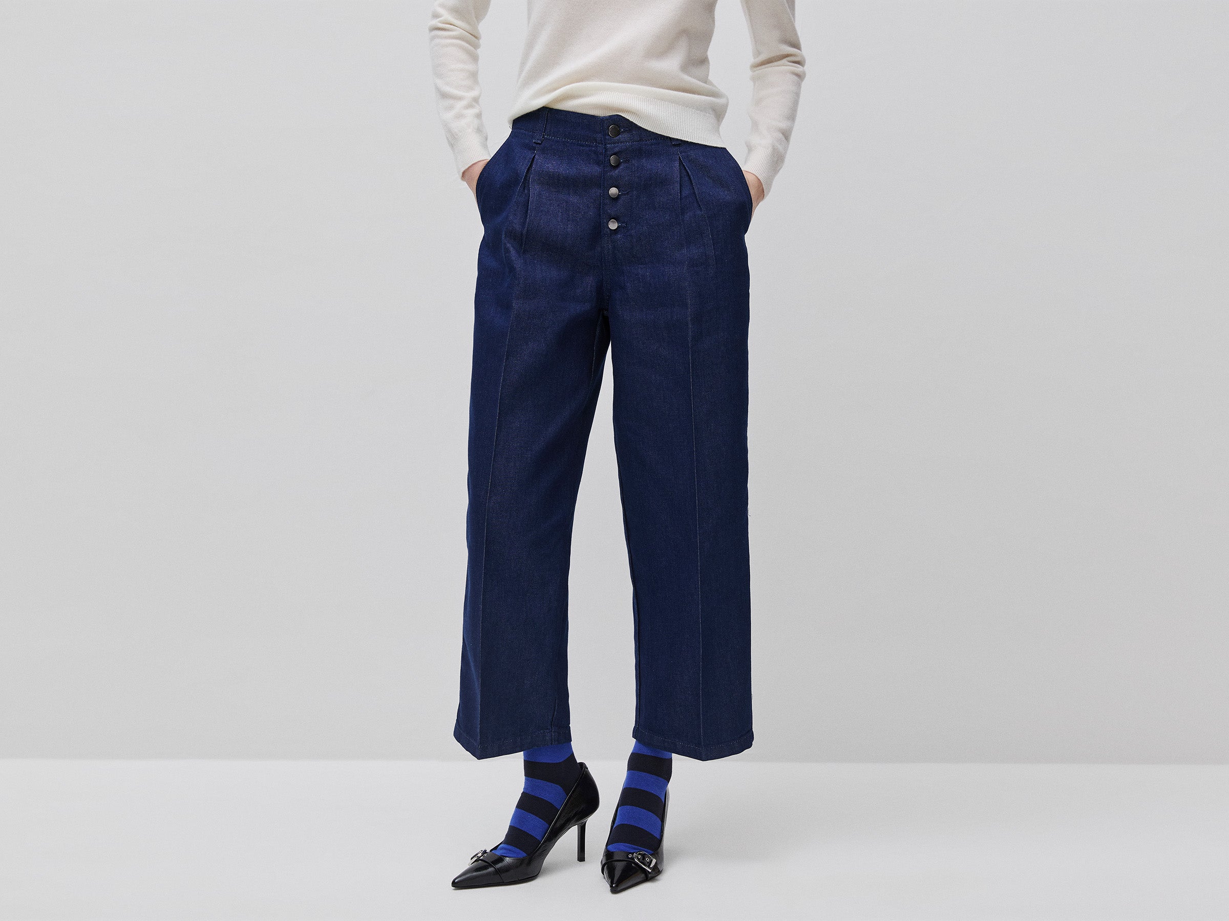 United Colors of Benetton Jeans Wide Lurex Cotone Taglia 28