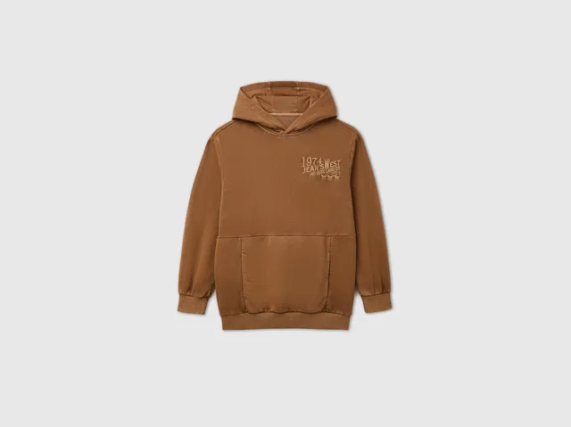 United Colors of Benetton Vintage wash felpa zip cappuccio XS