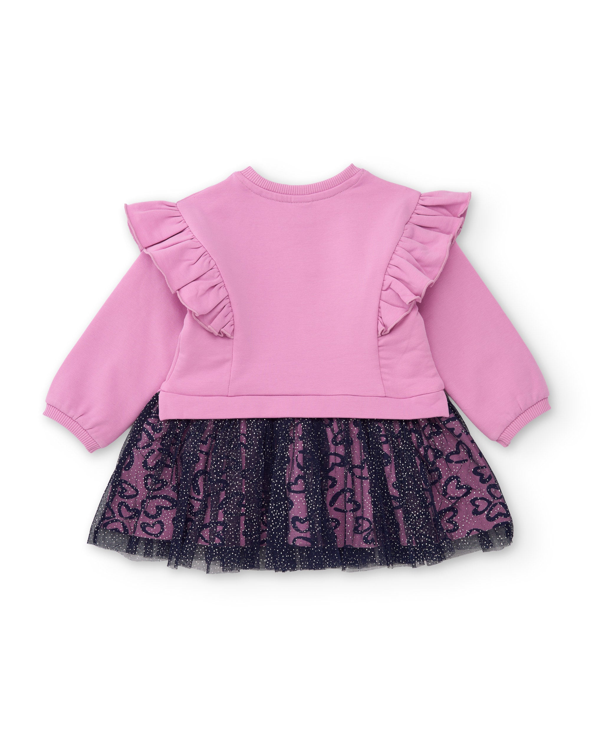 TucTuc Vestiti vestito felpa bambina rosa volant tulle