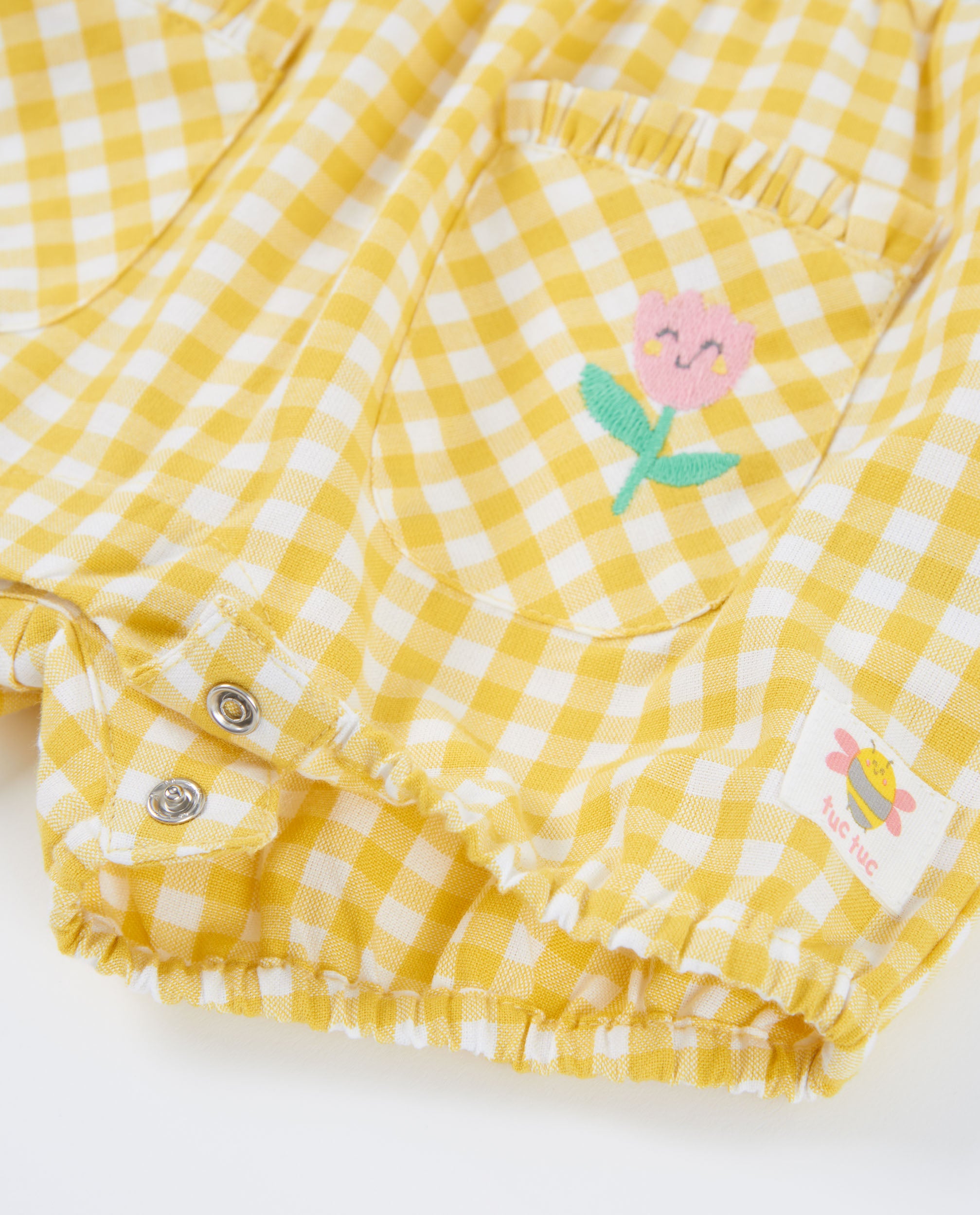 TucTuc Completi Completo neonata giallo vichy 2 pezzi