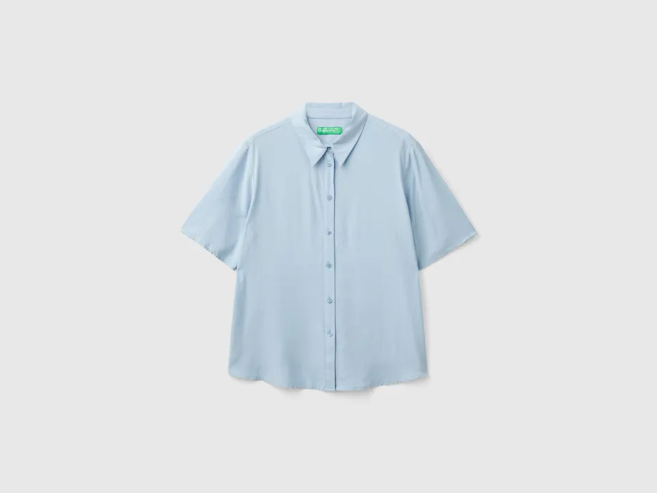 United Colors of Benetton Camicia Viscosa 3/4 M Tinta Unita