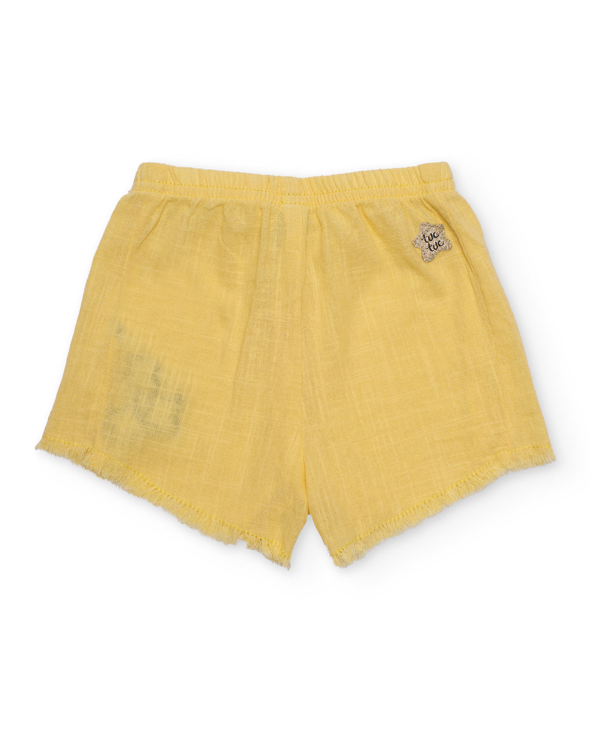 TucTuc Bermuda Shorts bambina giallo ricamo fiori