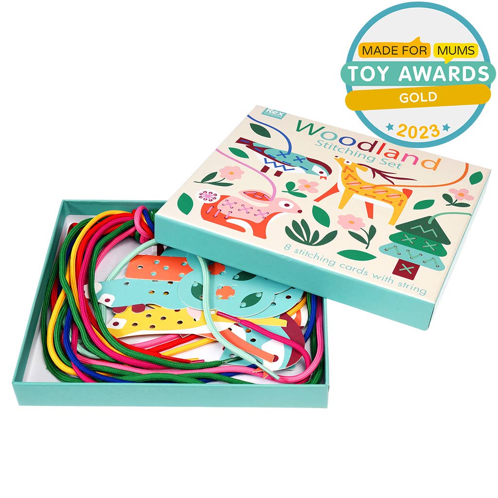 Rex London Woodland set cucito senza ago bambini 8 carte