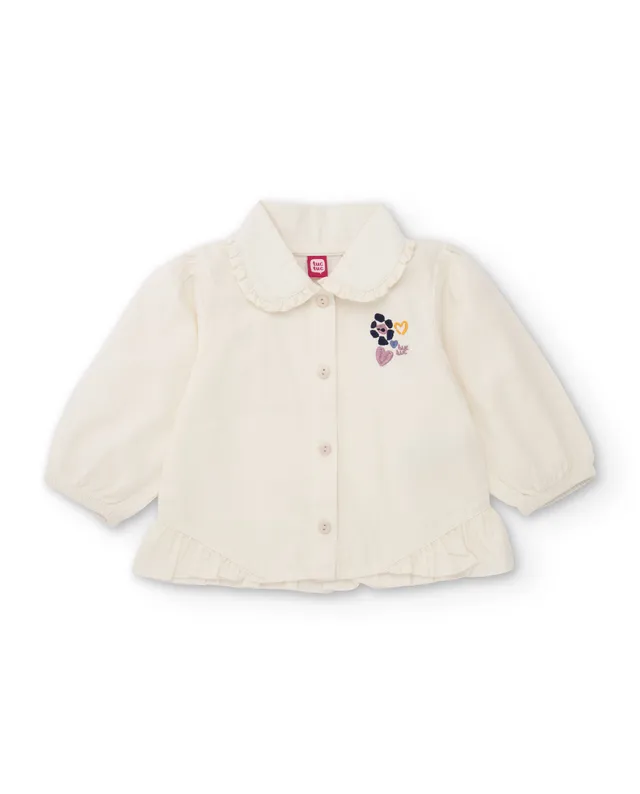 TucTuc Camicette blusa bambina crudo volant ricamo