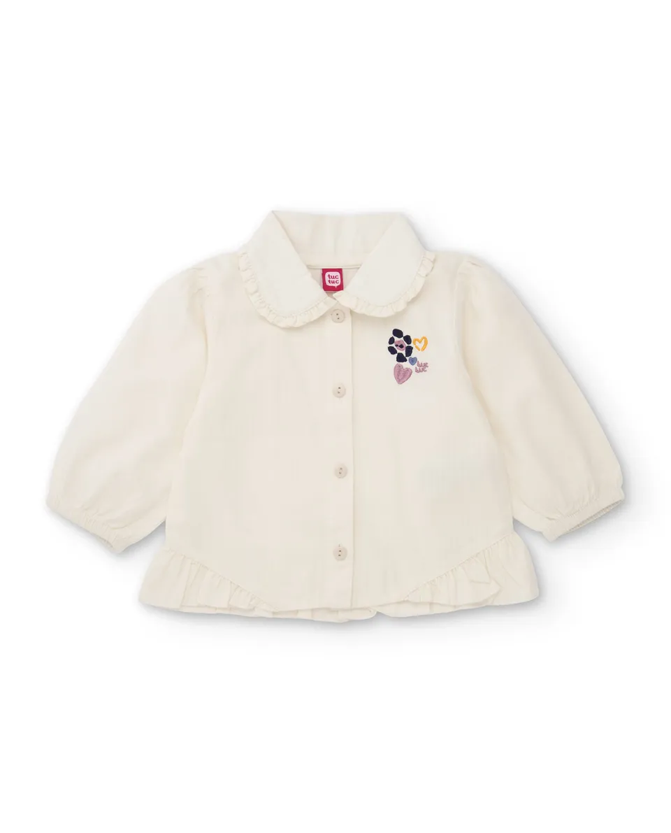 TucTuc Camicette blusa bambina crudo volant ricamo