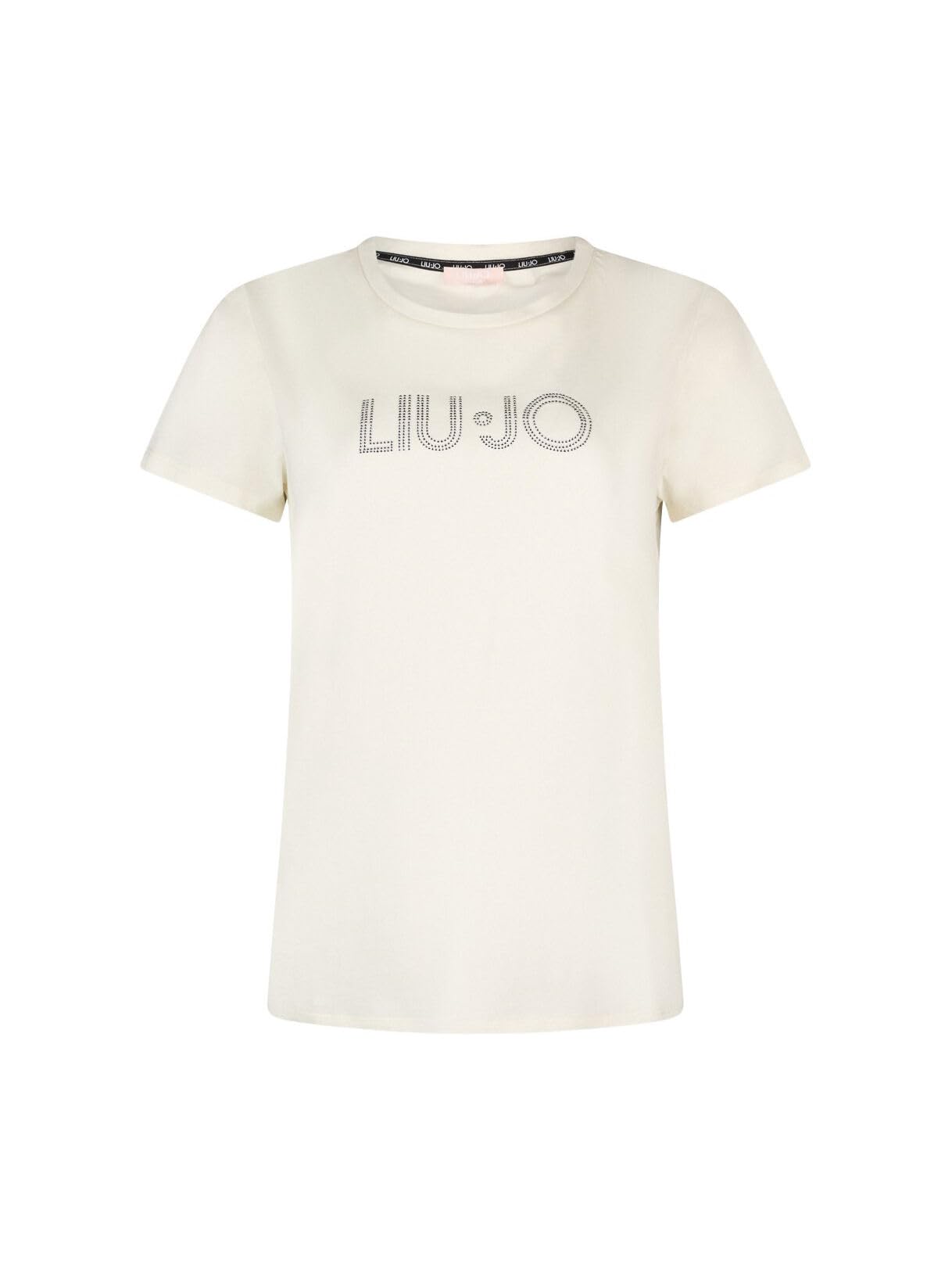 Liu-Jo Baby T-shirt con Strass maglietta L nera cotone