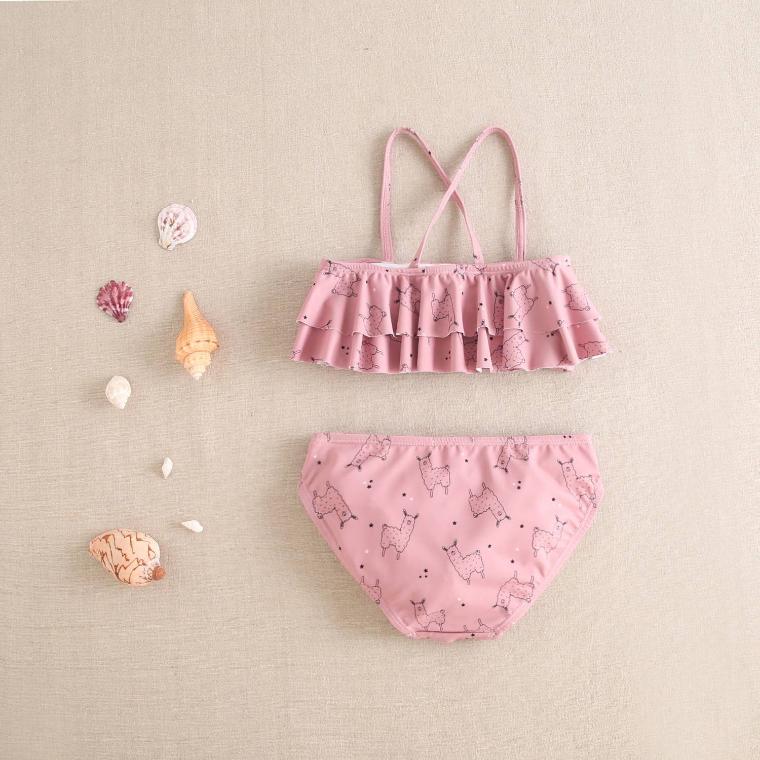 Dadati Bikini Lama costume bimba rosa 6 anni volant