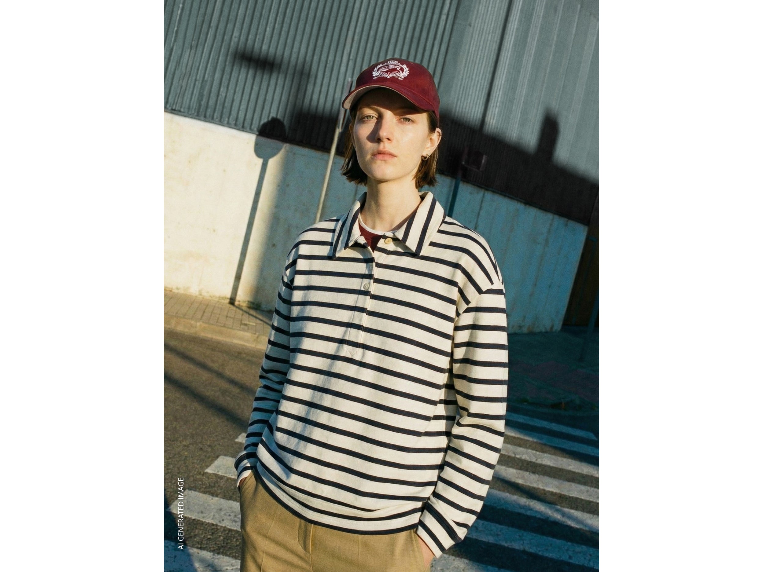 Benetton Sweatshirts Polo righe felpa cotone taglia M