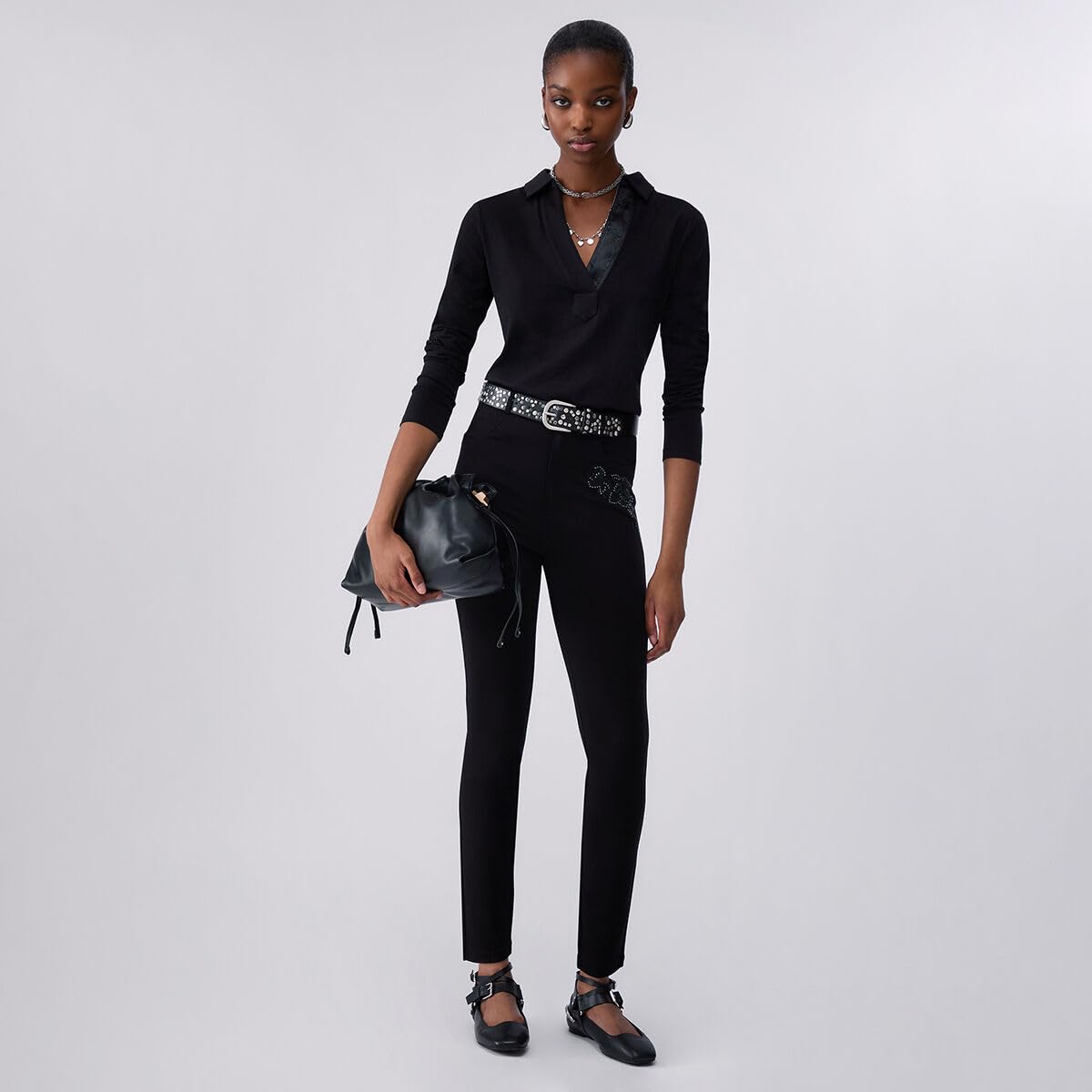 Liu Jo Pantaloni Skinny pantaloni taglia L ricamo gioiello