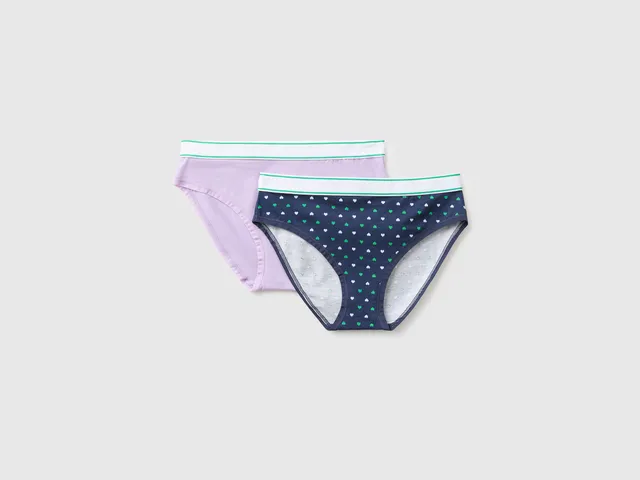 United Colors of Benetton mutandine cotone logo 2 pezzi