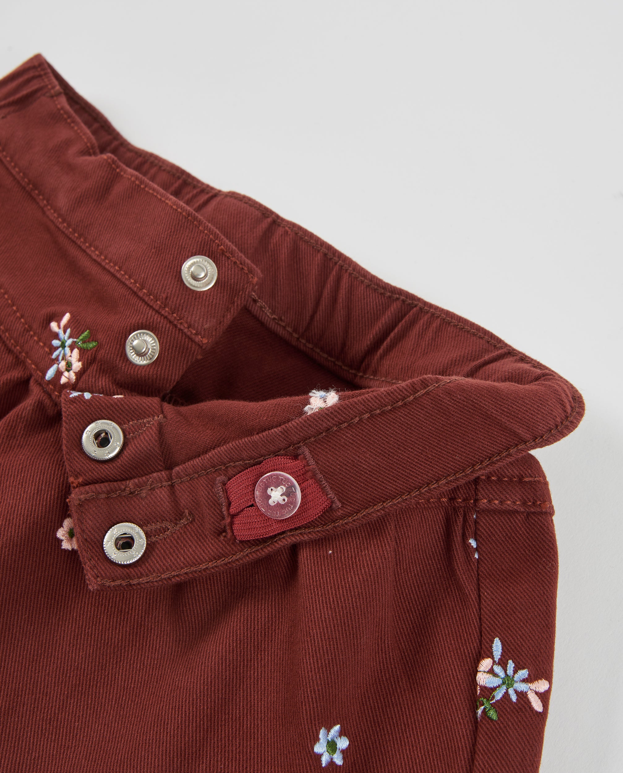 TucTuc Gonne Gonna Bimba Cotone Bordeaux Ricami Floreali