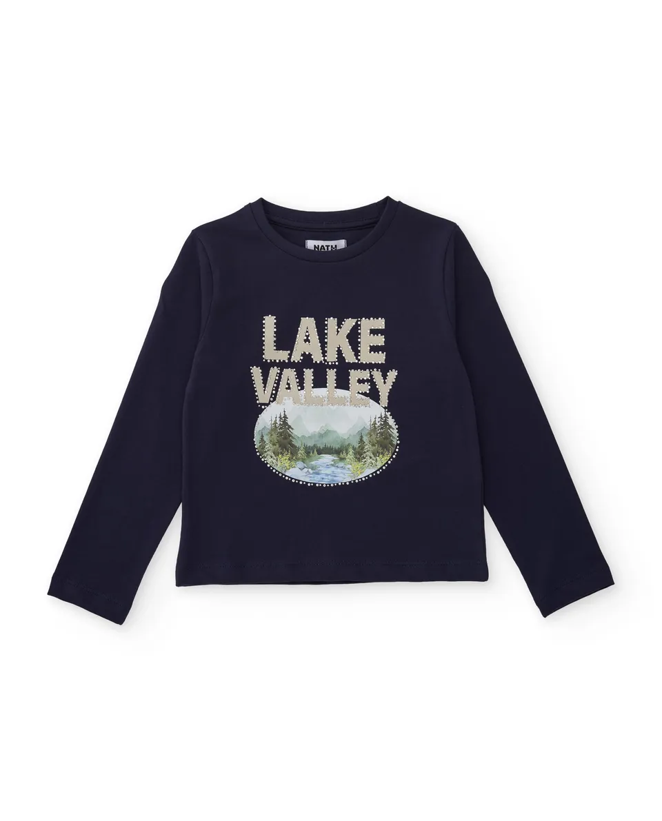 TucTuc Magliette maglietta bambina navy maniche lunghe
