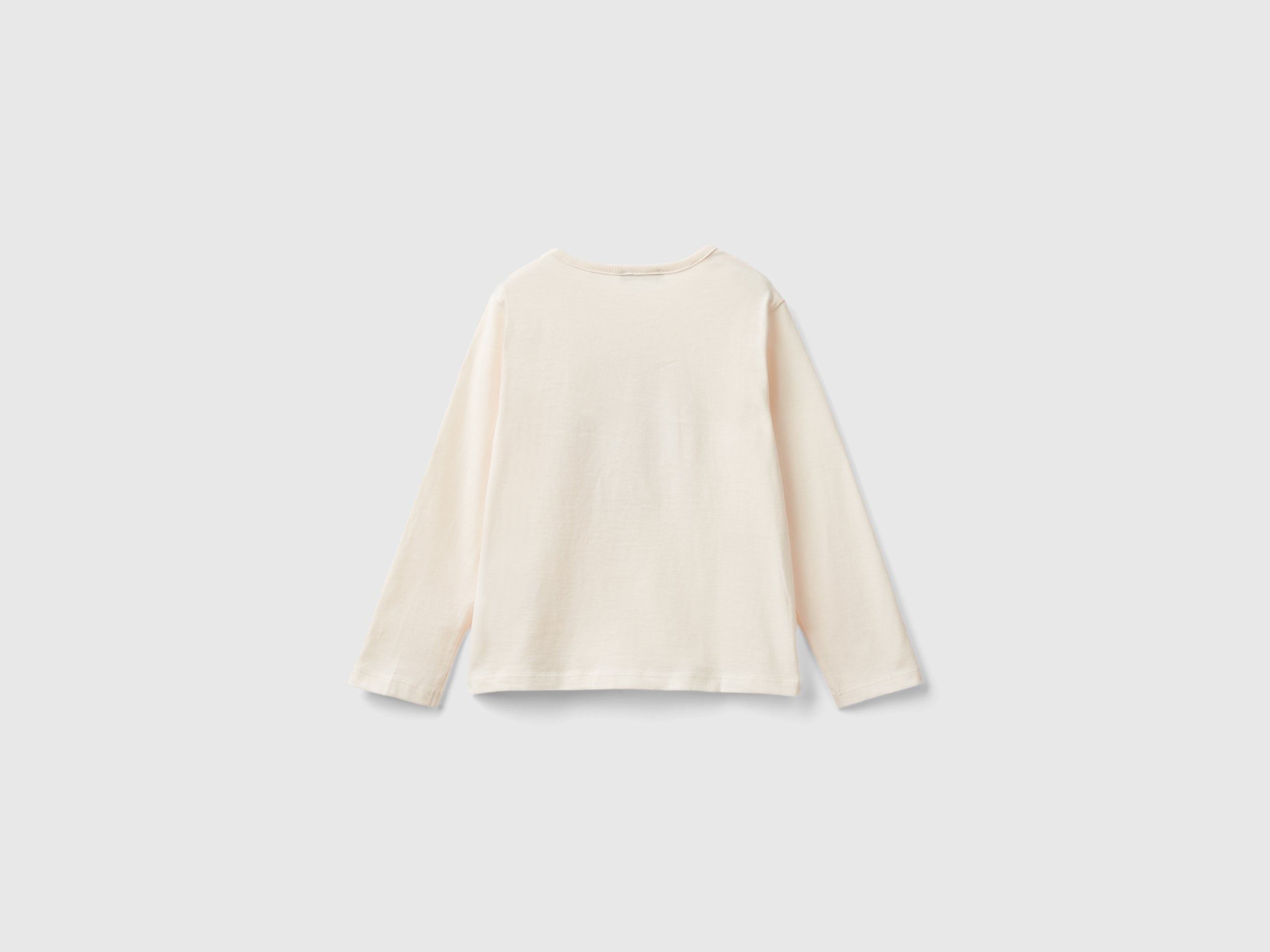 Benetton T-Shirt petali maglietta bambina cotone bio manica lunga
