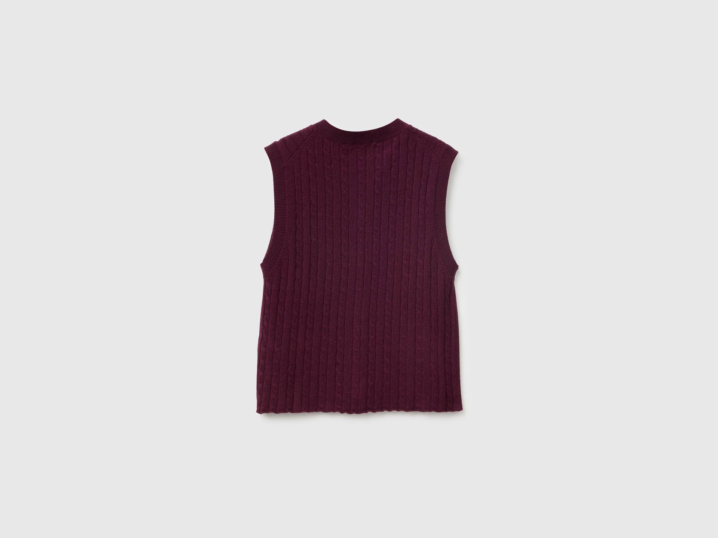 United Colors of Benetton gilet trecce viscosa lana cashmere bottoni